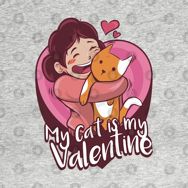 My Cat is My Valentine Day Valentine Cat Gifts for Women by barranshirts